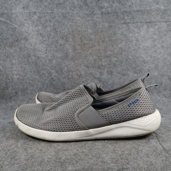 Crocs Shoes Mens 13 LiteRide Loafers Slip On Casual Trainer Mesh Grey Comfort - Picture 5 of 13